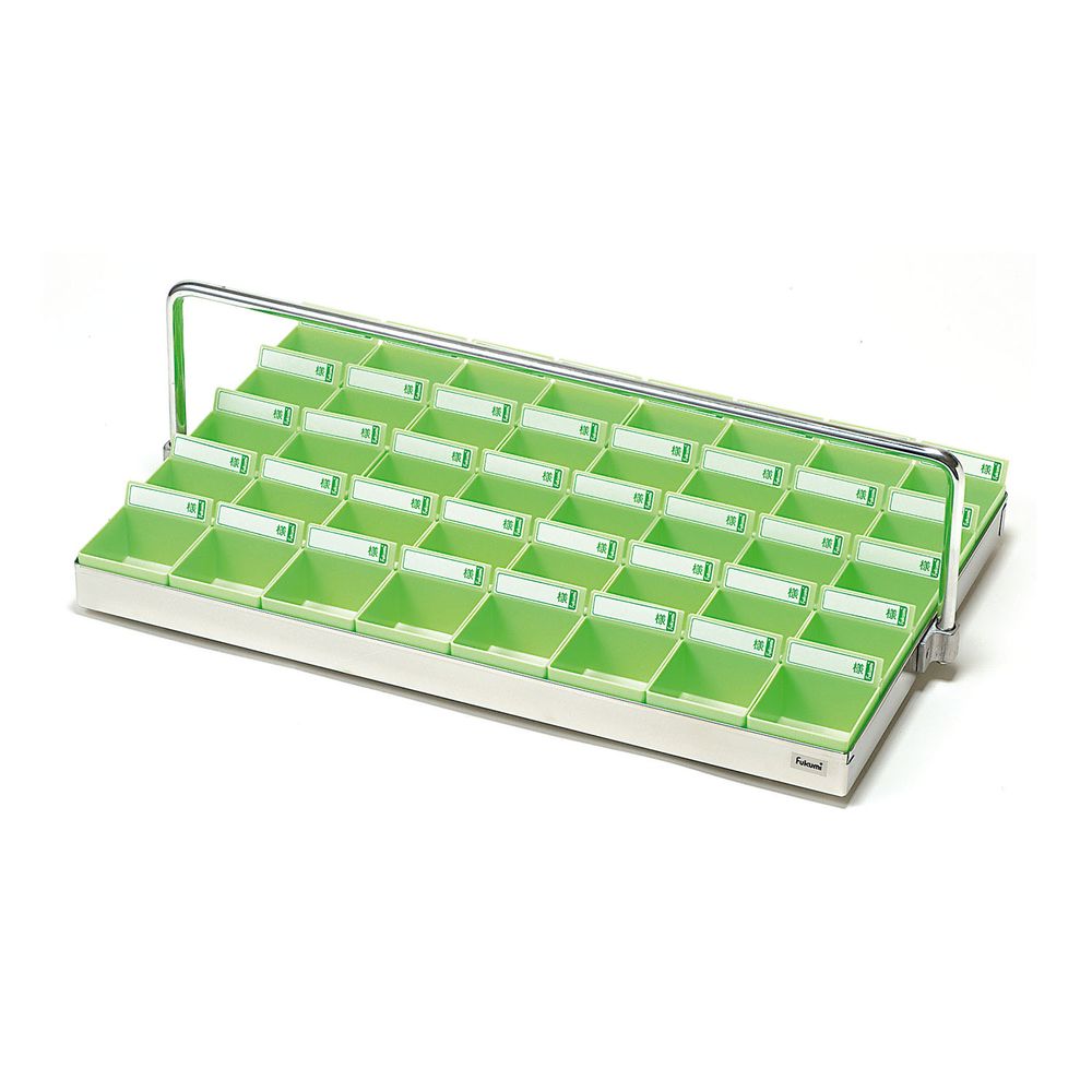 投薬トレー（40人用）ハンガー付 ST-40PH（ステン／ピンク） 1組 エスティーメディカル 19-7680-02