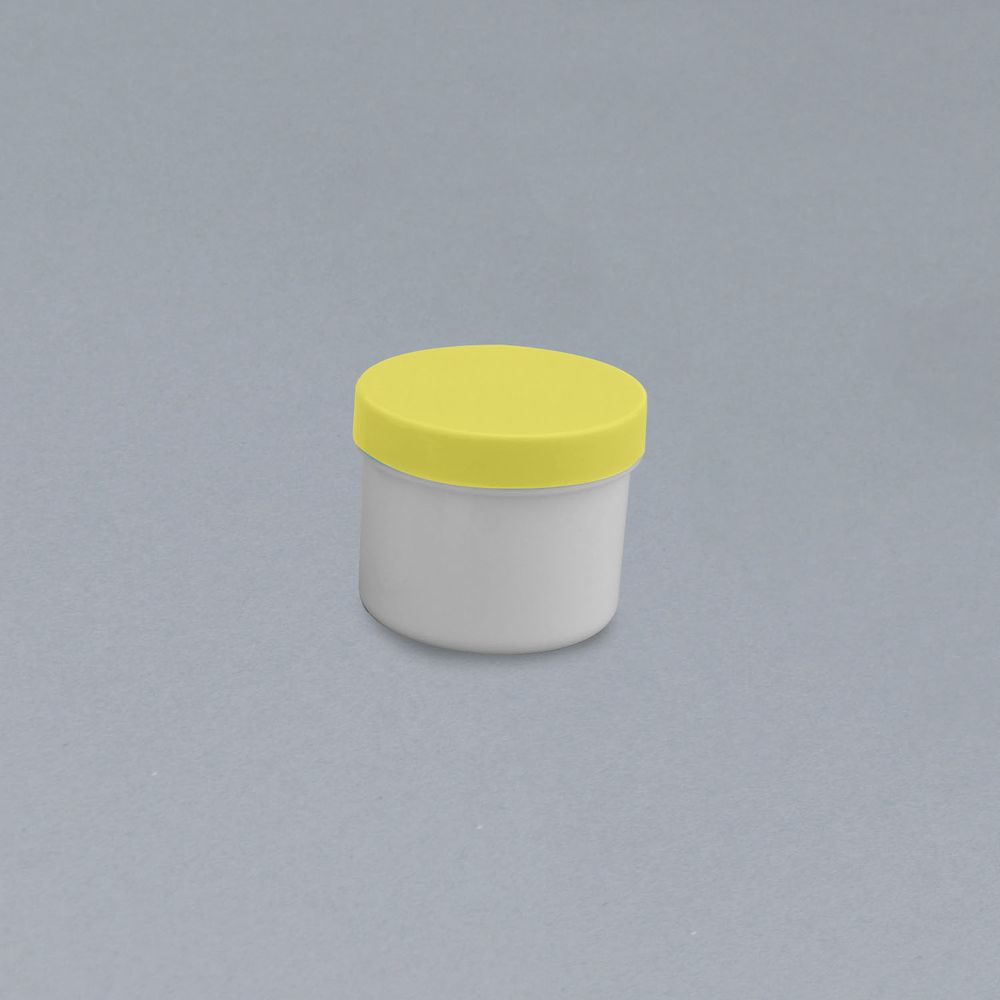 軟膏容器プラ壷N-6号（滅菌済） キャップ：黄 130CC（5コX10フクロイリ） 1梱 エムアイケミカル 23-6687-0904