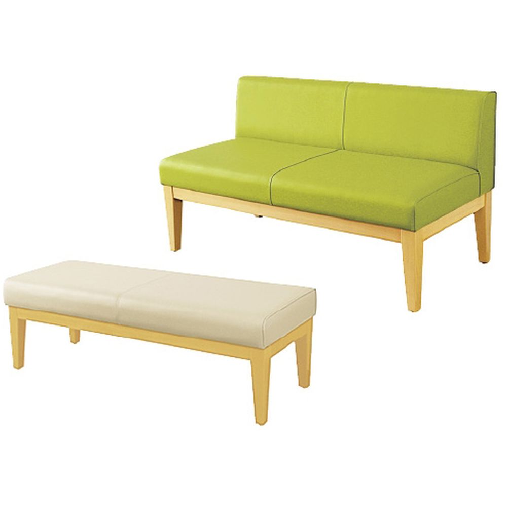 ロビーチェア(背なし) ブルー WN-1200BN(120X47X40) 1台 ニシキ工業 24-3012-0301|マツヨシ 店