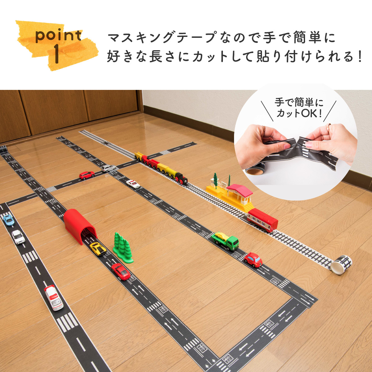 お買い物マラソン ポイント10倍】マスキングテープ 道路 線路 滑走路