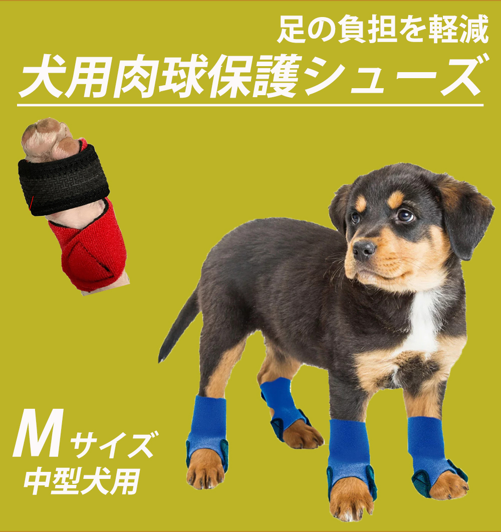 楽天市場 犬用肉球保護シューズ ｍサイズ 中 小 型犬用 ２個組 M Swim