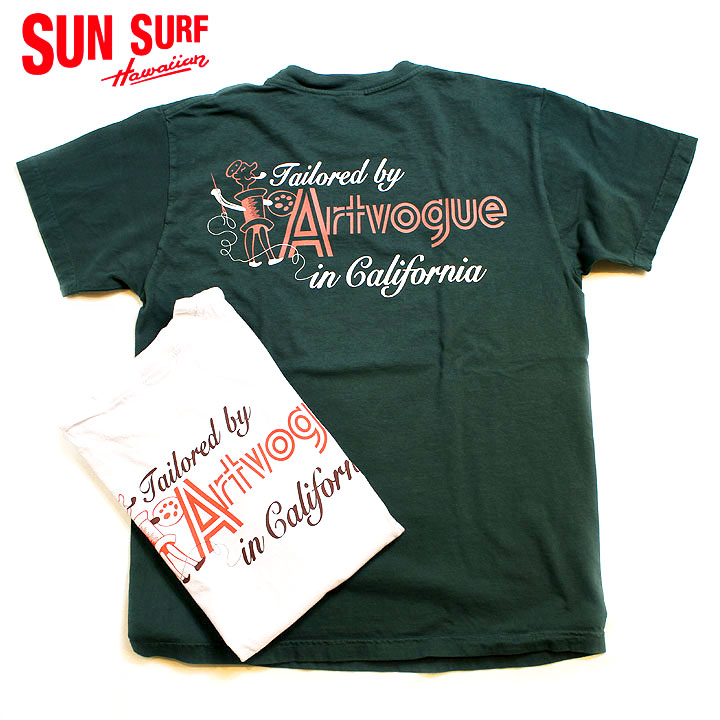 SUN SURF CREW NECK BACK PRINT T-SHIRT \