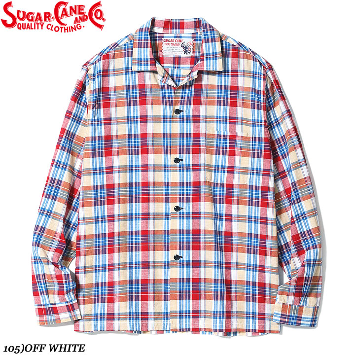 Sugar CaneMADRAS CHECK OPEN SHIRTNo.SC29737｜MAUNA KEA GALLERIES