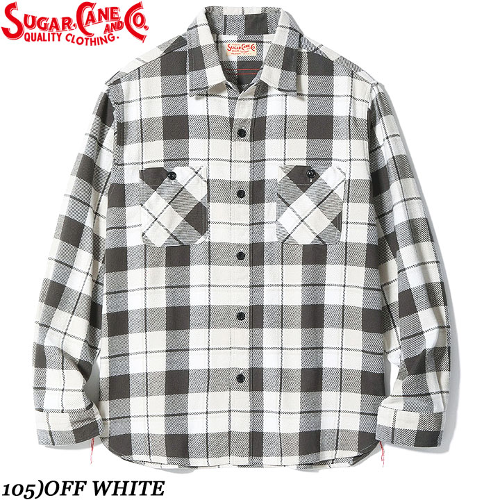 Sugar Cane TWILL CHECK WORK SHIRT No.SC29558