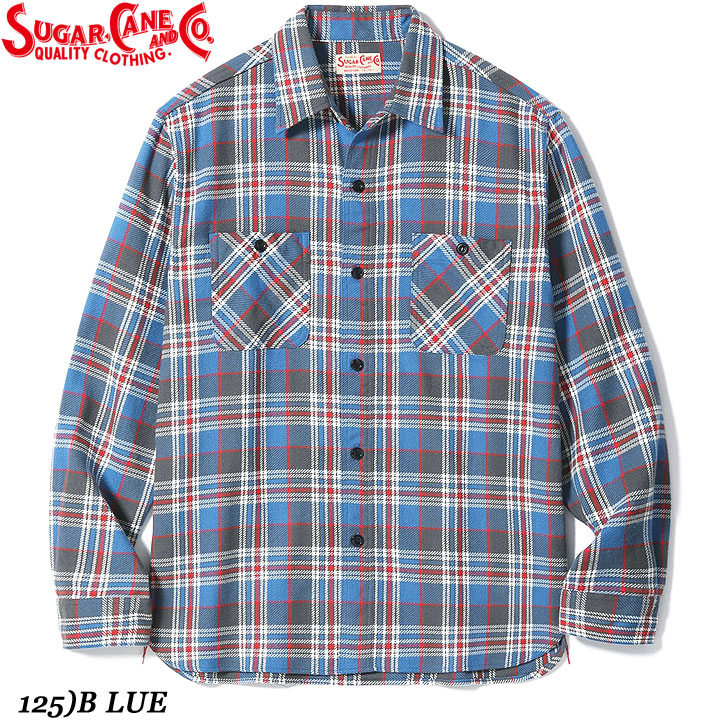 Sugar Cane TWILL CHECK WORK SHIRT No.SC29564