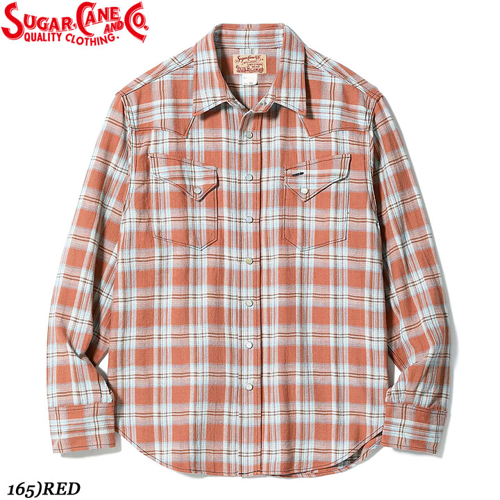 Sugar Cane WASHER HERRINGBONE CHECK WESTERN SHIRT No.SC29687