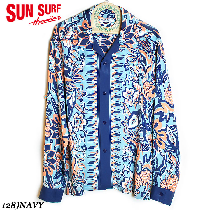 SUN SURF×マウナ別注 RAYON L/S 2025 HAWAIIAN SHIRT “FLOWER FIELD BORDER” No.SS39430MGLS