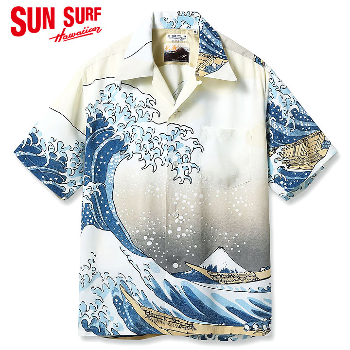 SUN SURF×日本の意匠×葛飾北齋サンサーフ アロハシャツRAYON S/S "神奈川沖浪裏"Style No.SS37651|MAUNA KEA GALLERIES