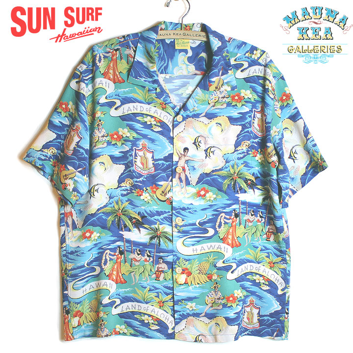 SUN SURF×MAUNA別注RAYON S/S 2025SSSPECIAL EDITION“LAND OF ALOHA”Style No. SS39059MG-125 125)BLUE