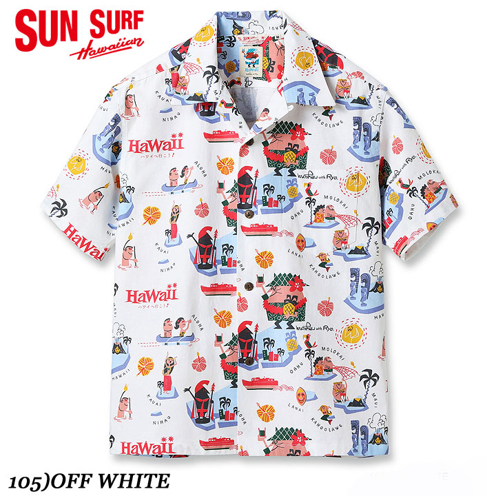 SUN SURFCOTTON × LINEN HOPSACKOPEN SHIRT 2024SS“アロハ州へ行こう！” by 柳原良平 with MOOKIEStyle No.SS39333