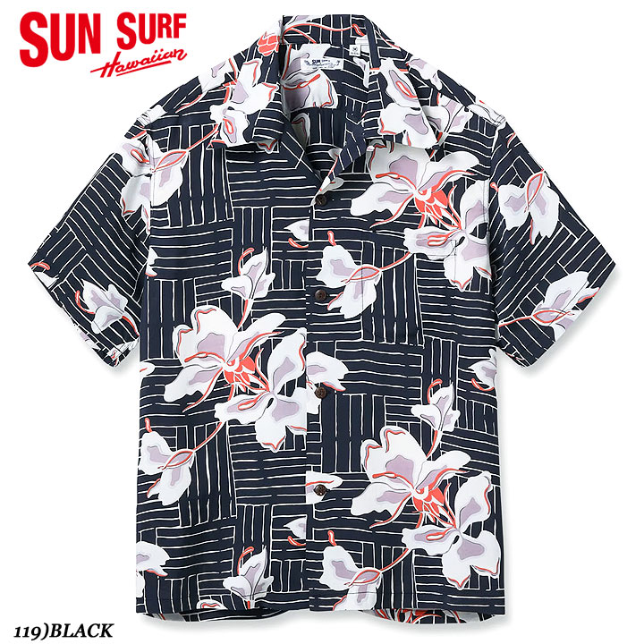 SUN SURFRAYON S/S 2026HAWAIIAN SHIRT&ldquo;WHITE GINGER&rdquo;No.SS39615｜MAUNA KEA GALLERIES