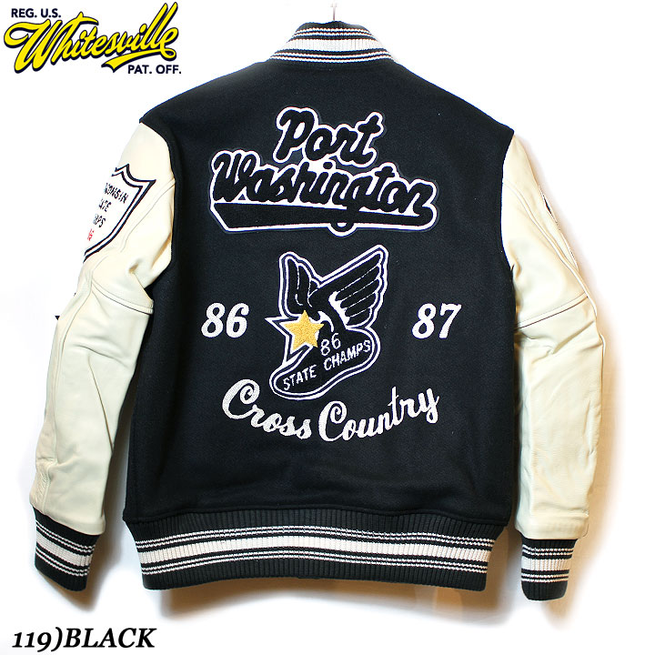 WHITESVILLE30oz. WOOL MELTONAWARD JACKETFULL DECONo.WV14214-119(BLACK)|MAUNA KEA GALLERIES