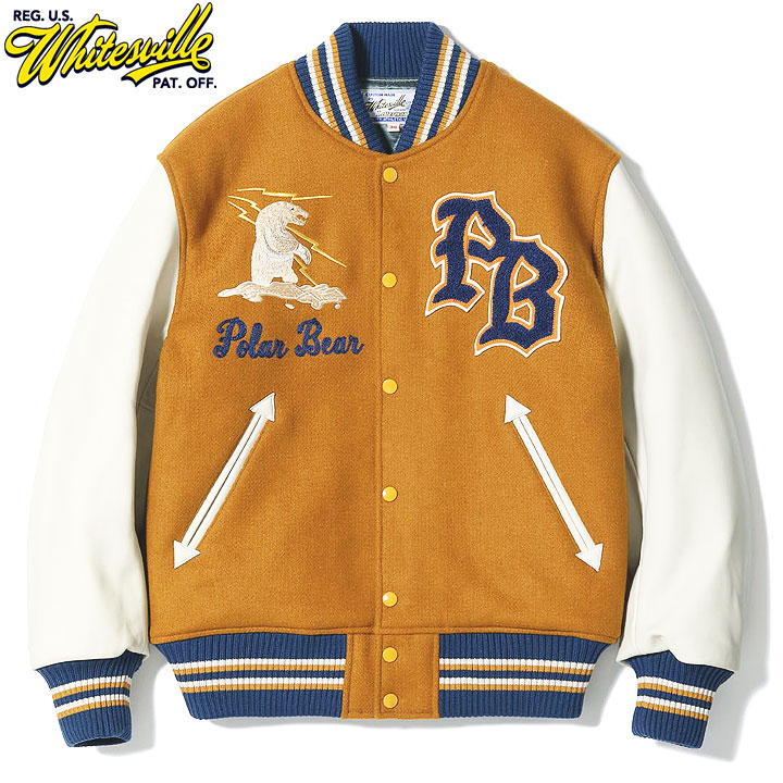 WHITESVILLE 30oz. WOOL MELTON AWARD JACKET “POLAR BEAR” (GOLD) No.WV15784-156