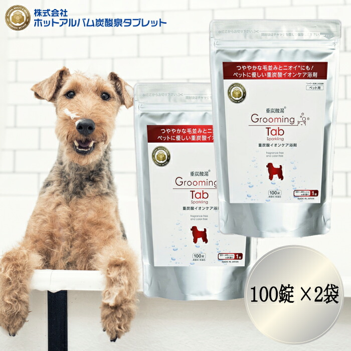 【★★すぐに使える200円引きクーポンLINEにて配布中★★】 グルーミングタブ 重炭酸 100錠 ホットタブ 入浴剤 ペット用 風呂 ボディーケア｜mautionストア