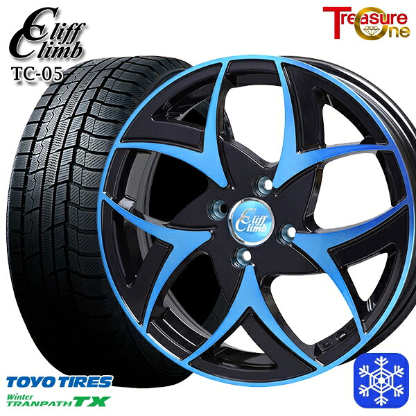 185/65R15 アクア ノート フィット 2024~2025年製 トーヨー ウィンター トランパス TX トレジャーワン クリフクライム TC05 BP/ブルークリア 15インチ 5.5J 4H100 スタッドレスタイヤホイール4本セット|エムオートギャラリー