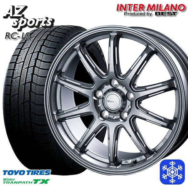 205/55R17 ノア ヴォクシー 2025年製 トーヨー ウィンター トランパス TX インターミラノ AZ-Sports RC10 シルバー 17インチ 7.0J 5H114.3 スタッドレスタイヤホイール4本セット|エムオートギャラリー