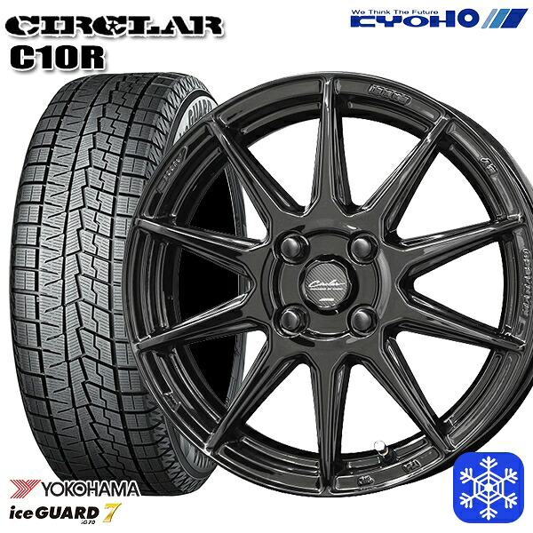 165/65R14 ハスラー ソリオ 2024～2025年製 ヨコハマ アイスガード7 IG70 KYOHO サーキュラー C10R GB 14インチ 4.5J 4H100 スタッドレスタイヤホイール4本セット｜エムオートギャラリー