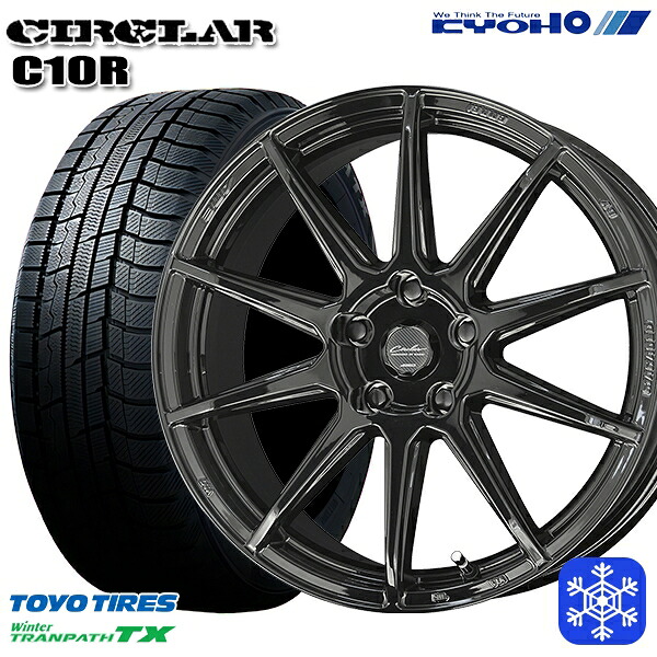235/50R18 アルファード ヴァルファイア 2023～2024年製 トーヨー ウィンタートランパス TX KYOHO サーキュラー C10R GB 18インチ 8.0J 5H114.3 スタッドレスタイヤホイール4本セット｜エムオートギャラリー