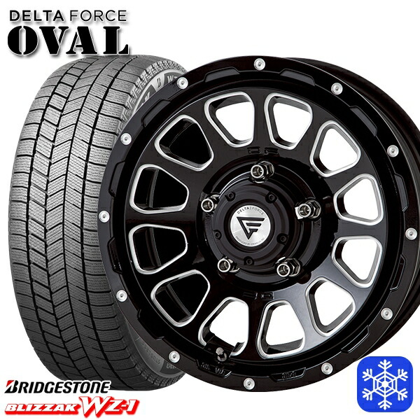 【新品 スタッドレス1台分4本セット】 215/70R16 100Q ジムニーシエラ 2025年製 ブリヂストン ブリザック WZ1 デルタフォースオーバル ブラックマシニング 16インチ 6.0J 5H139.7