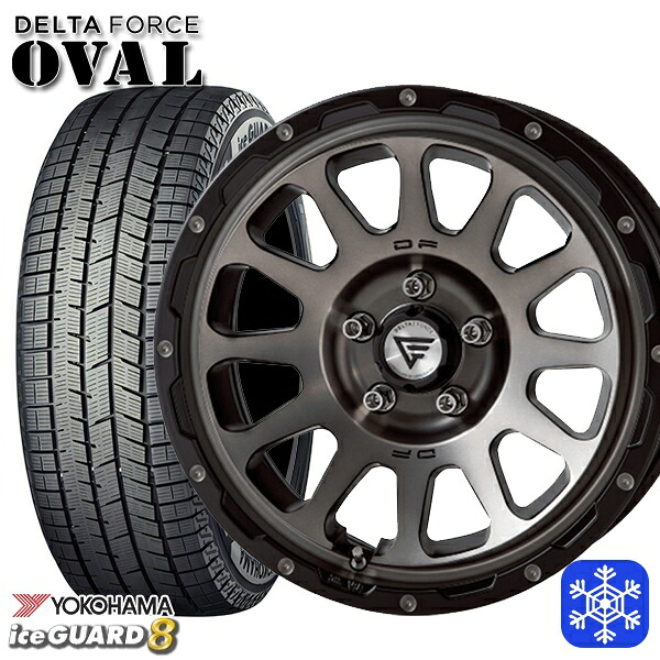【新品 スタッドレス1台分4本セット】 225/65R17 ハリアー RAV4 2025年製 ヨコハマ アイスガード8 IG80 デルタフォースオーバル マットスモークポリッシュ 17インチ 7.0J 5H114.3