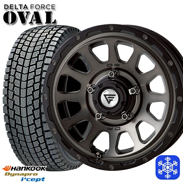 175/80R16 ジムニー 2025年製 ハンコック ダイナプロアイセプト RW08 デルタフォースオーバル マットスモークポリッシュ 16インチ 5.5J 5H139.7 スタッドレスタイヤホイール4本セット|エムオートギャラリー