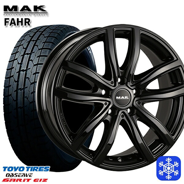 【新品 スタッドレス1台分4本セット】 225/50R17 BMW G42 G20/G21 G22/G23用 2022年製 トーヨー ガリット ギズ MAK FAHR グロスブラック 17インチ 7.5J 5H112 +30 |エムオートギャラリー