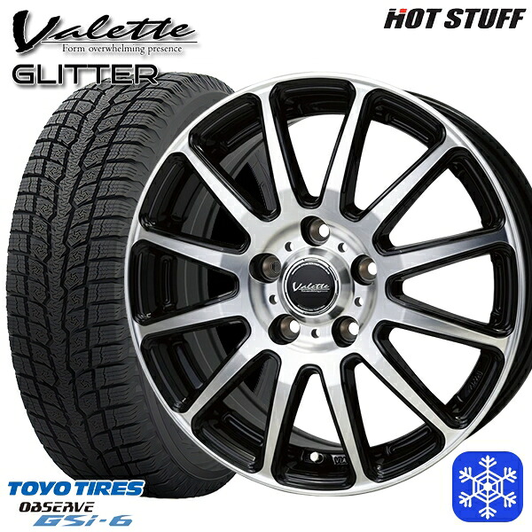 215/70R16 100Q デリカD5 2024～2025年製 トーヨー オブザーブ GSi6 HotStuff ヴァレット グリッター BK/P 16インチ 6.0J 5H114.3 114.3 スタッドレスタイヤホイール4本セット｜エムオートギャラリー