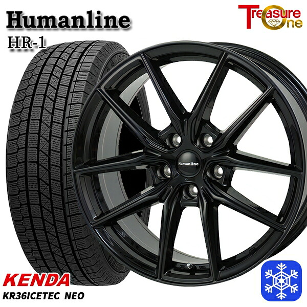 【新品 スタッドレス1台分4本セット】 175/80R15 パジェロミニ 2025年製 ケンダ アイステックネオ KR36 トレジャーワン ヒューマンライン HR1 BK 15インチ 6.0J 5H114.3