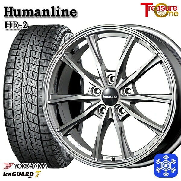 225/50R18 ヴェゼル エクストレイル 2024～2025年製 ヨコハマ アイスガード7 IG70 トレジャーワン ヒューマンライン HR2 DG 18インチ 7.0J 5H114.3 スタッドレスタイヤホイール4本セット｜エムオートギャラリー 102,000円