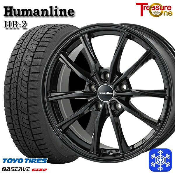 195/65R15 ノア ヴォクシー 2024~2025年製 トーヨー オブザーブ ギズ2 トレジャーワン ヒューマンライン HR2 BK 15インチ 6.0J 5H114.3 スタッドレスタイヤホイール4本セット|エムオートギャラリー