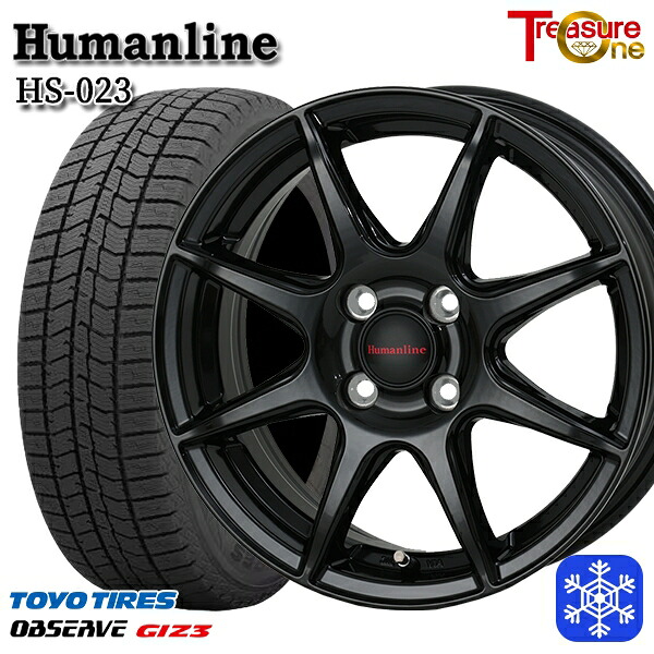 【新品 スタッドレス1台分4本セット】 165/65R14 タンク ルーミー 2024～2025年製 トーヨー オブザーブ ギズ3 トレジャーワン ヒューマンライン HS023 BK 14インチ 5.5J 4H100