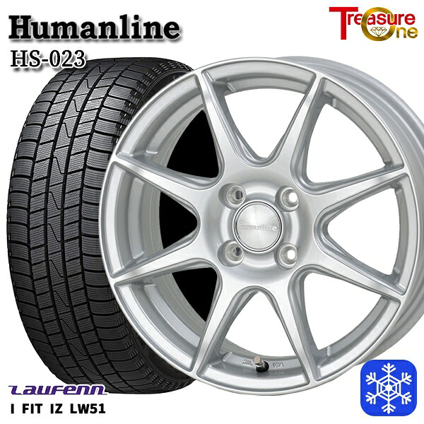 175/70R14 ヤリス ヴィッツ 2022年製 ラウフェン I FIT IZ LW51 トレジャーワン ヒューマンライン HS023 SI 14インチ 5.5J 4H100 スタッドレスタイヤホイール4本セット|エムオートギャラリー