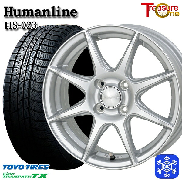 165/65R14 タンク ルーミー 2024～2025年製 トーヨー ウィンター トランパス TX トレジャーワン ヒューマンライン HS023 SI 14インチ 5.5J 4H100 スタッドレスタイヤホイール4本セット｜エムオートギャラリー