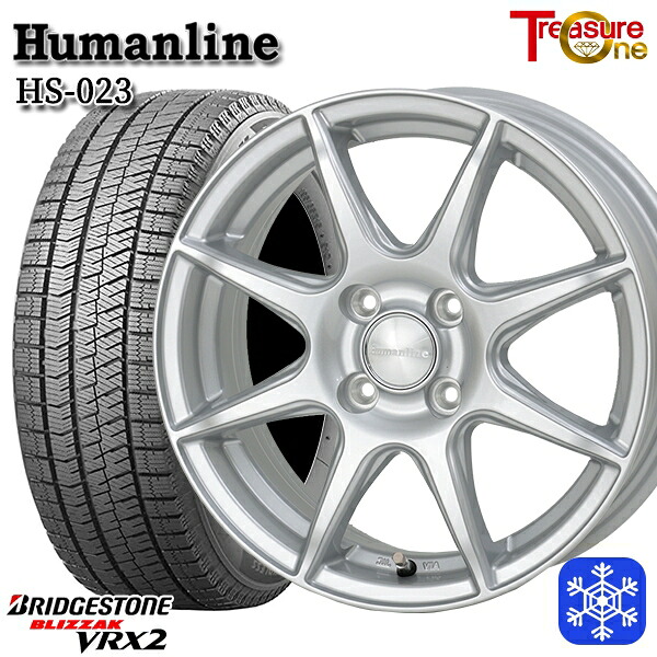 175/70R14 ヤリス ヴィッツ 2023～2024年製 ブリヂストン ブリザック VRX2 トレジャーワン ヒューマンライン HS023 SI 14インチ 5.5J 4H100 スタッドレスタイヤホイール4本セット｜エムオートギャラリー