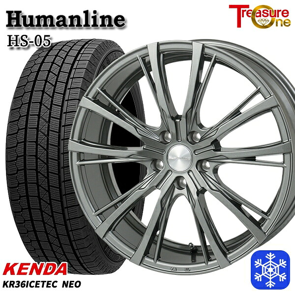 235/55R18 RAV4 NX 2023年製 ケンダ アイステックネオ KR36 トレジャーワン ヒューマンライン HS05 DG 18インチ 7.0J 5H114.3 スタッドレスタイヤホイール4本セット｜エムオートギャラリー