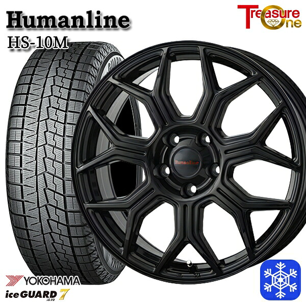 235/50R18 アルファード ヴァルファイア 数量限定 2022~2023年製 ヨコハマ アイスガード7 IG70 トレジャーワン ヒューマンライン HS10M BK 18インチ 7.0J 5H114.3 スタッドレスタイヤホイール4本セット|エムオートギャラリー