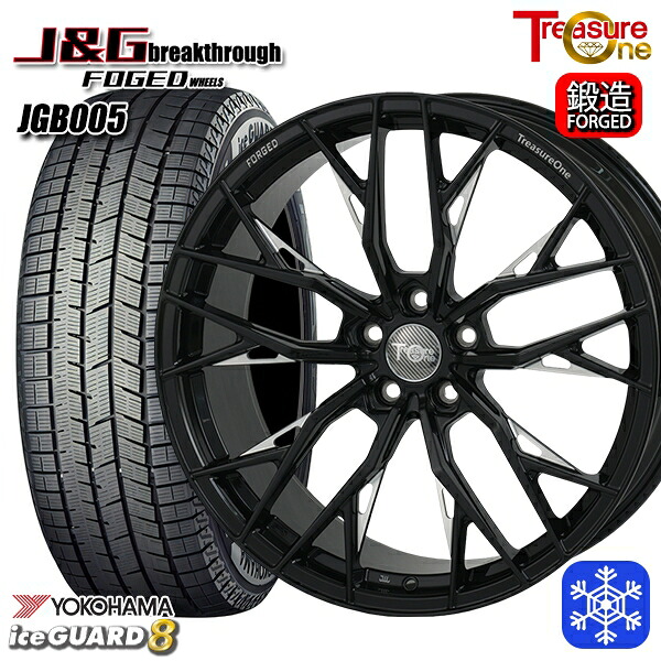 【新品 スタッドレス1台分4本セット】 クラウンクロスオーバー 225/45R21 2025年製 ヨコハマ アイスガード8 IG80 トレジャーワン J&Gブレイクスルー JGB005 ブラックミーリング [鍛造ホイール] 21インチ 8.5J 5H114.3+40
