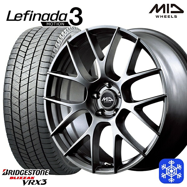 235/60R18 クラウンスポーツ2024～2025年製 ブリヂストン ブリザック VRX3 MID レフィナーダ モーション3 ※M14純正ボルト使用 18インチ 8.0J 5H114.3 スタッドレスタイヤホイール4本セット｜エムオートギャラリー