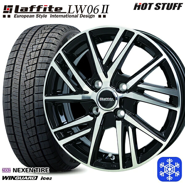 165/55R14 モコ ルークス 2025年製 ネクセン ウィンガードアイス2 HotStuff ラフィット LW06-2 BK/P 14インチ 4.5J 4H100 スタッドレスタイヤホイール4本セット|エムオートギャラリー