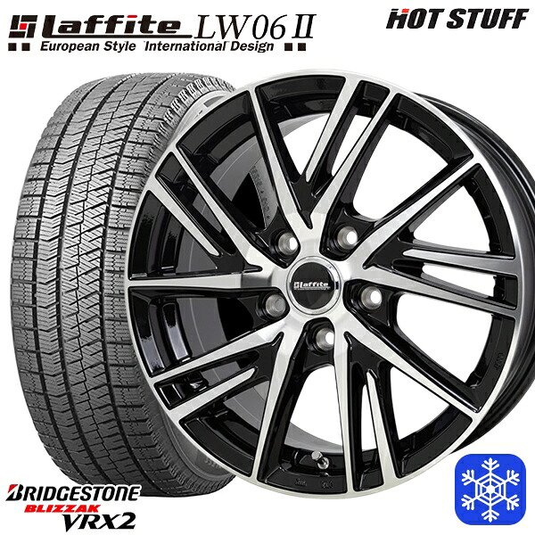 185/60R15 シエンタ(170系) 2024年製 ブリヂストン ブリザック VRX2 HotStuff ラフィット LW06-2 BK/P 15インチ 6.0J 5H100 スタッドレスタイヤホイール4本セット|エムオートギャラリー