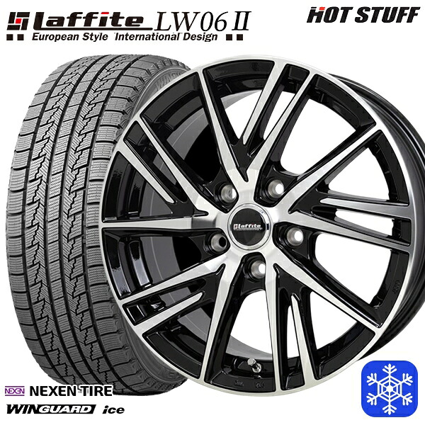 215/65R16 98Q インプレッサXV フォレスターSH系 2024～2025年製 ネクセン ウィンガードアイス HotStuff ラフィット LW06-2 BK/P 16インチ 6.5J 5H100 スタッドレスタイヤホイール4本セット｜エムオートギャラリー