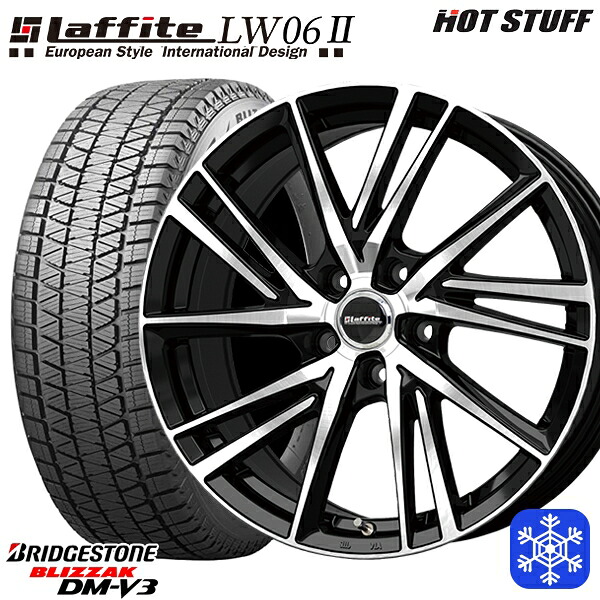 235/60R18 CR-V CX-7 2023~2024年製 ブリヂストン ブリザック DMV3 HotStuff ラフィット LW06-2 BK/P 18インチ 7.0J 5H114.3 スタッドレスタイヤホイール4本セット|エムオートギャラリー
