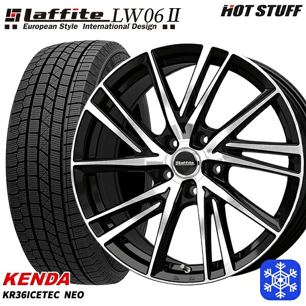 235/55R18 RAV4 NX 2023年製 ケンダ アイステックネオ KR36 HotStuff ラフィット LW06-2 BK/P 18インチ 7.0J 5H114.3 スタッドレスタイヤホイール4本セット｜エムオートギャラリー