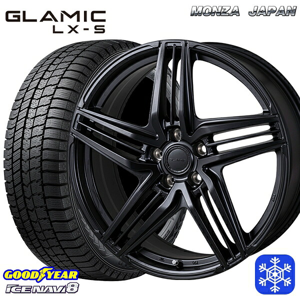 225/45R21 クラウンクロスオーバー 2024~2025年製 グッドイヤー アイスナビ8 NAVI8 グラミック LX-S サテンブラック ※M14純正ボルト使用 21インチ 8.0J 5H114.3 スタッドレスタイヤホイール4本セット|エムオートギャラリー