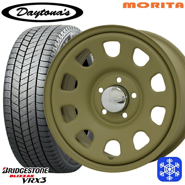 【新品 スタッドレス1台分4本セット】 215/70R16 100Q デリカD5 2024～2025年製 ブリヂストン ブリザック VRX3 MRT DAYTONA'S G2 デイトナズ マットサンドベージュ 16インチ 7.0J 5H114.3+33