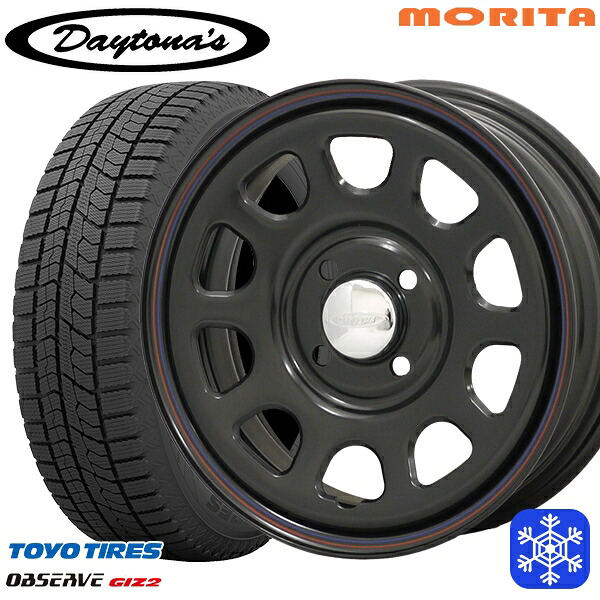 【新品 スタッドレス1台分4本セット】 155/65R14 N-BOX タント 2023～2024年製 トーヨー オブザーブ ギズ2 MRT DAYTONA'S G2 デイトナズ ブラック 14インチ 5.0J 4H100+42