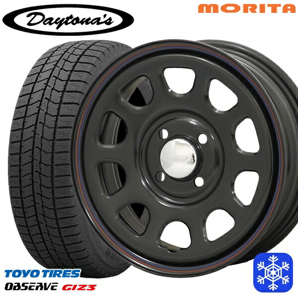 【新品 スタッドレス1台分4本セット】 145/80R13 モコ タント ミラ ムーヴ 2024～2025年製 トーヨー オブザーブ ギズ3 MRT DAYTONA'S G2 デイトナズ ブラック 13インチ 4.5J 4H100+40