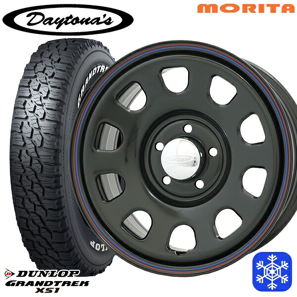 215/70R16 100/97N デリカD5 2024～2025年製 ダンロップ グラントレック XS1 ホワイトレター MRT DAYTONA'S G2 デイトナズ ブラック 16インチ 7.0J 5H114.3+33 スタッドレスタイヤホイール4本セット｜エムオートギャラリー
