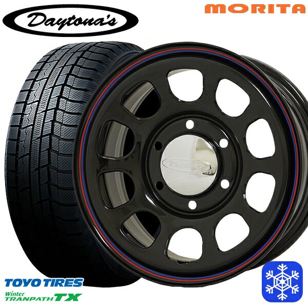 【新品 スタッドレス1台分4本セット】 215/65R16 98Q ハイエース ※車検非対応 2024～2025年製 トーヨー ウィンター トランパス TX MRT DAYTONA'S G2 デイトナズ ブラック 16インチ 6.5J 6H139.7+33/+45