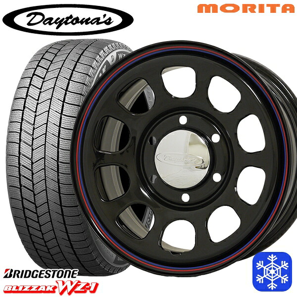 【新品 スタッドレス1台分4本セット】 215/65R16 98Q ハイエース ※車検非対応 2025年製 ブリヂストン ブリザック WZ1 MRT DAYTONA'S G2 デイトナズ ブラック 16インチ 6.5J 6H139.7+33/+45